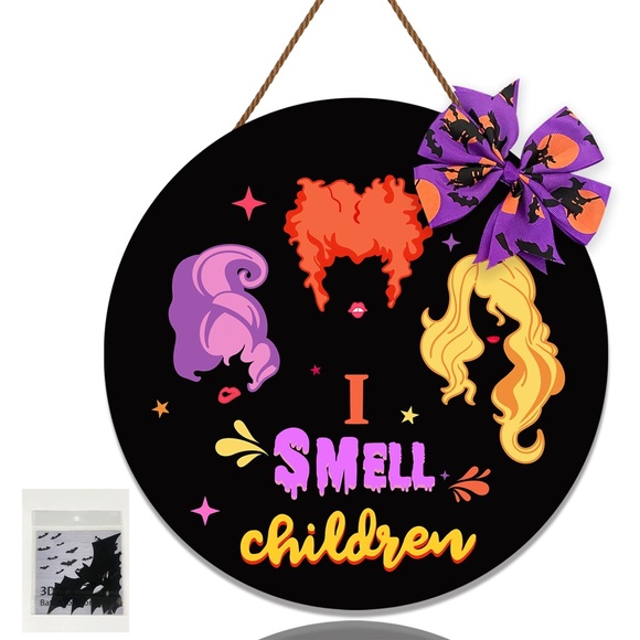 Holiday | Halloween Hanging Door Sign I Smell Children Hocus Pocus ...